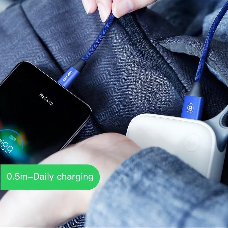 Baseus Reversible Micro USB Kabel Für Samsung Xiaomi Redmi Hinweis 4X Handy Daten Sync Kabel Doppelseitige USB Lade kabel