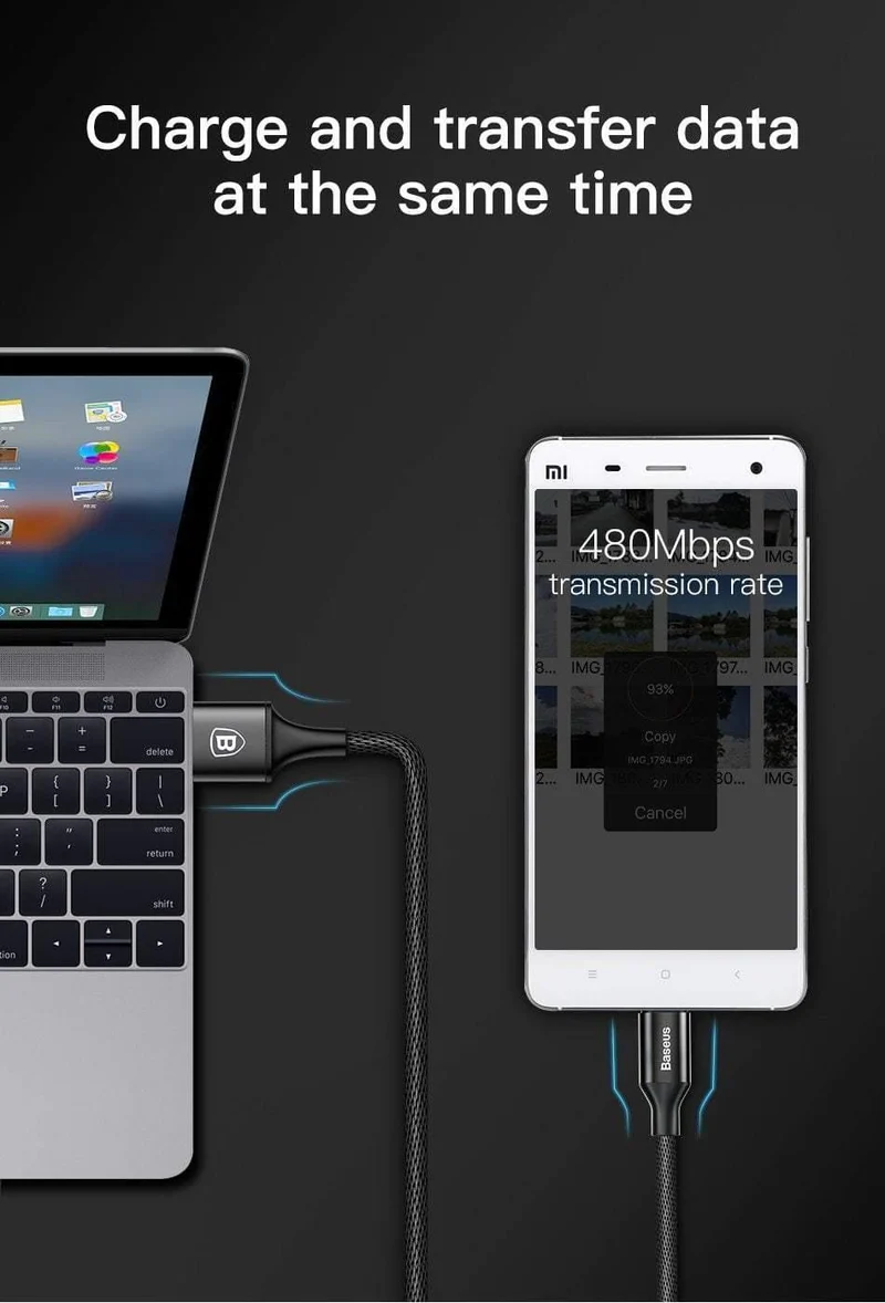 Baseus Reversible Micro USB Kabel Für Samsung Xiaomi Redmi Hinweis 4X Handy Daten Sync Kabel Doppelseitige USB Lade kabel