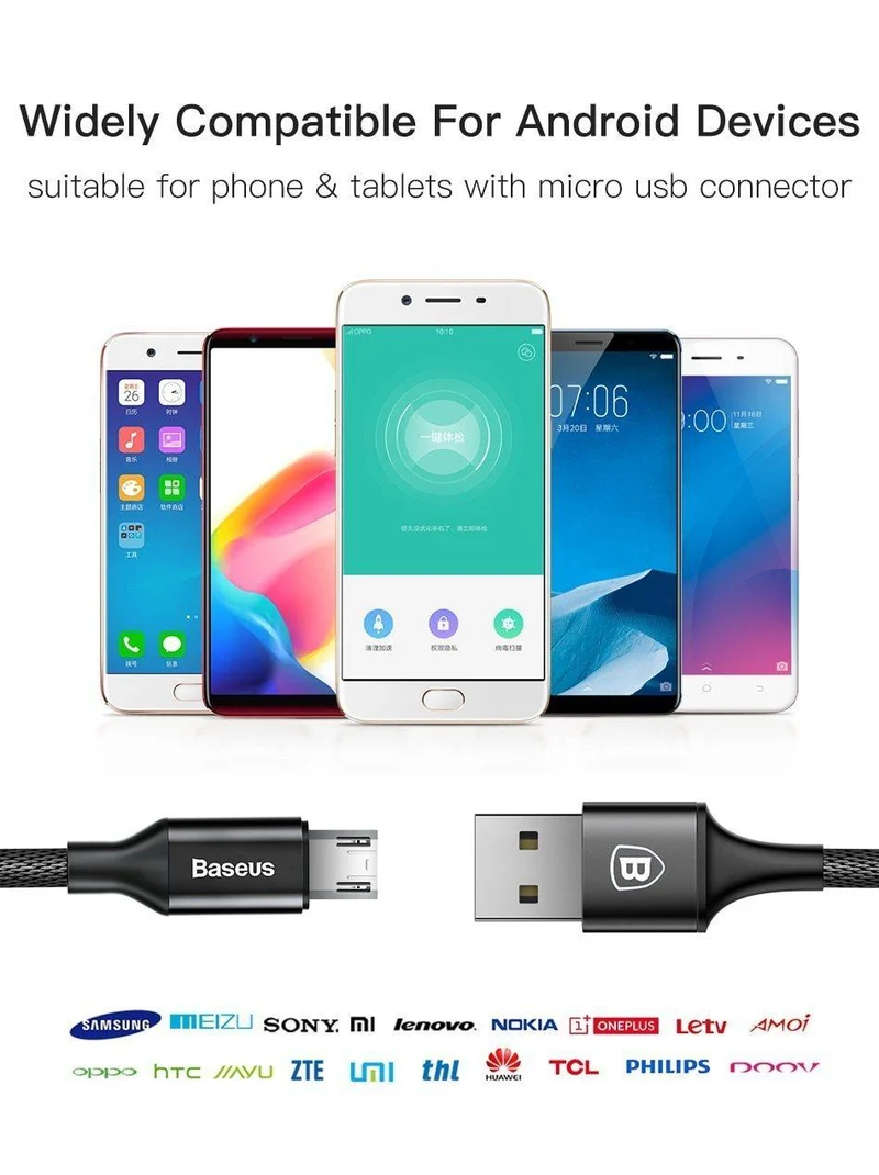 Baseus Reversible Micro USB Kabel Für Samsung Xiaomi Redmi Hinweis 4X Handy Daten Sync Kabel Doppelseitige USB Lade kabel