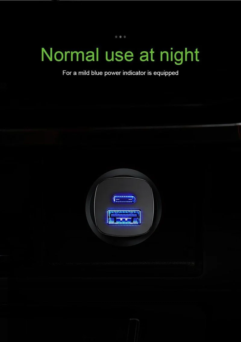 Baseus 30W Dual USB C PD-Schnellladegerät QC 4.0-Autoladegerät für Mobiltelefon-Ladegerät Schnelles USB PD-Autoladegerät vom Typ C AFC SCP