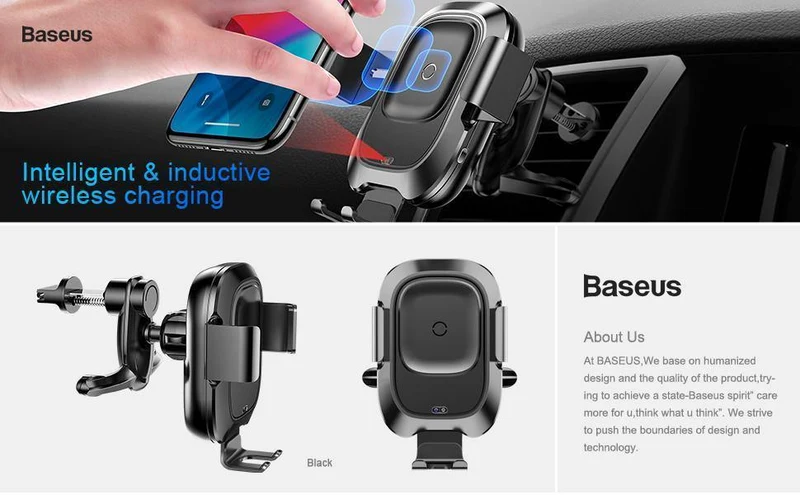 Baseus Autotelefonhalter für iPhone Intelligenter Infrarotsensor Qi Auto Drahtloses Ladegerät Lüftungshalterung Handyhalter Ständer