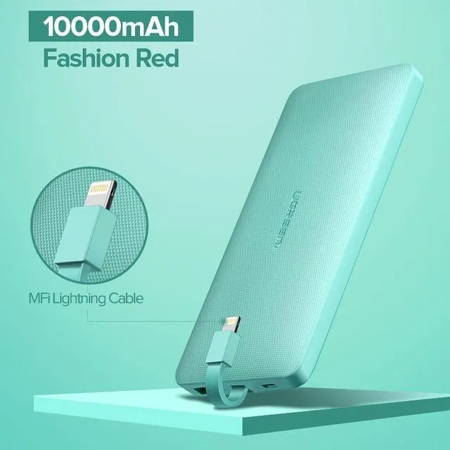 Ugreen Power Bank 10000 mAh Für iPhone X 7 Xiaomi Externer Akku Powerbank Für USB iPhone Kabel Tragbares Ladegerät Poverbank