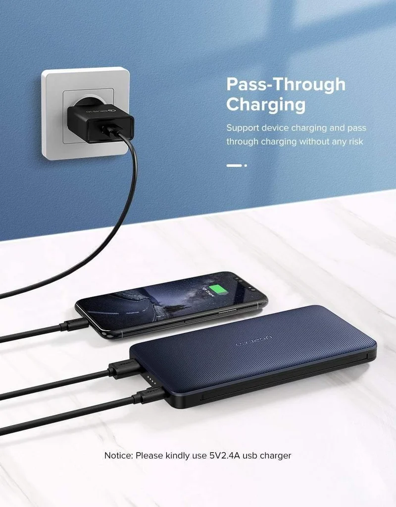 Ugreen Power Bank 20000mAh Für iPhone X 7 Samsung S9 Für USB iPhone Kabel Powerbank Tragbares Ladegerät Externe Batterie Pover Bank
