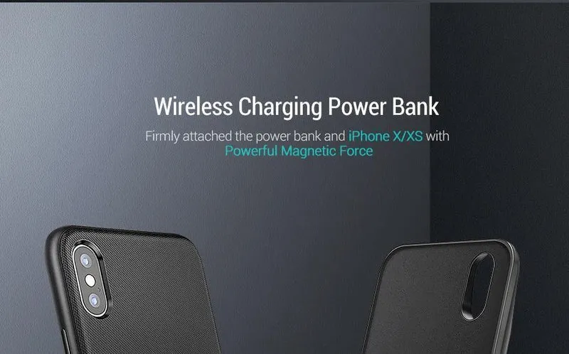 Ugreen 3600mAh Qi Wireless-Ladegerät Power Bank für iPhone X Xs Ultra Slim Externes Akkuladegerät Case für iPhone PowerBank