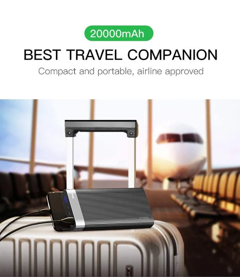 Baseus 20000 mAh Powerbank für iPhone Huawei Powerbank USB Typ C PD + Schnellladegerät 3.0 Schnellladender externer Akku
