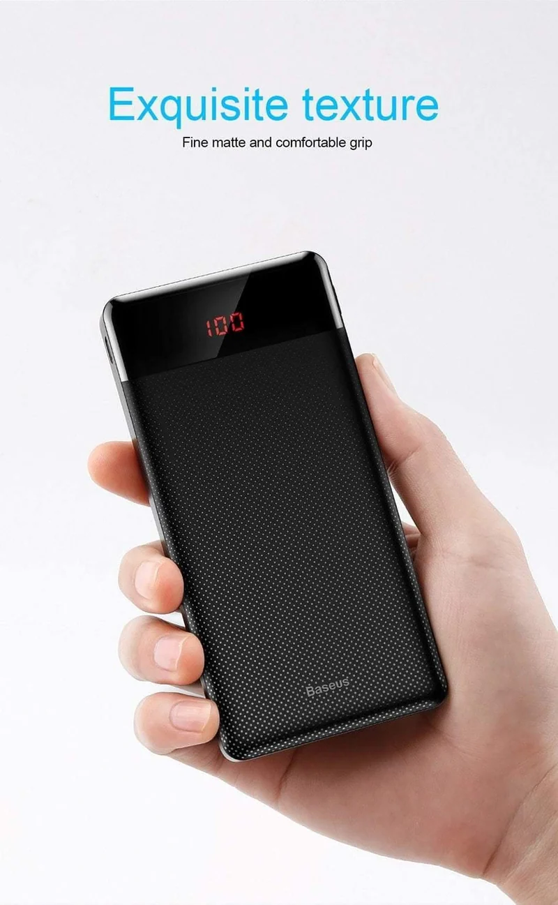 Baseus 10000mAh Power Bank Für Xiaomi Samsung iPhone Huawei Powerbank Tragbare Mini Dual USB Lade Externe Batterie Pack Bank