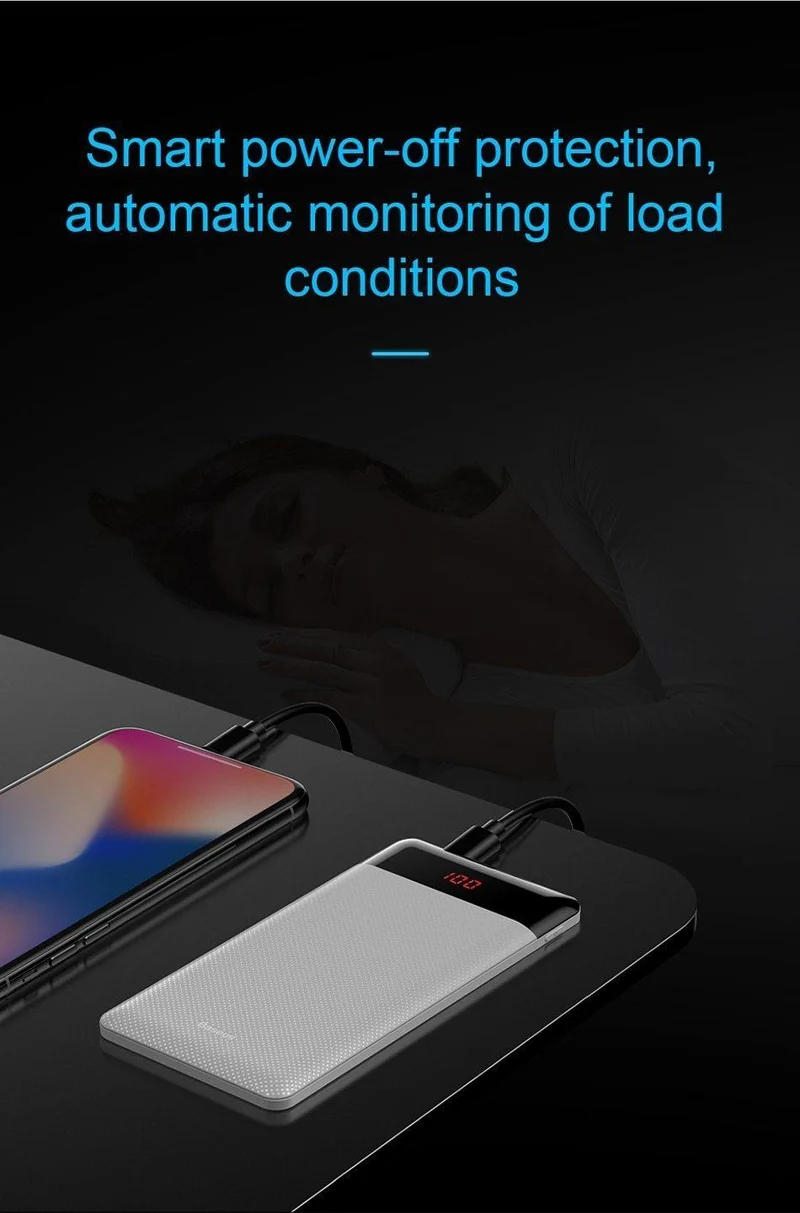 Baseus 10000mAh Power Bank Für Xiaomi Samsung iPhone Huawei Powerbank Tragbare Mini Dual USB Lade Externe Batterie Pack Bank