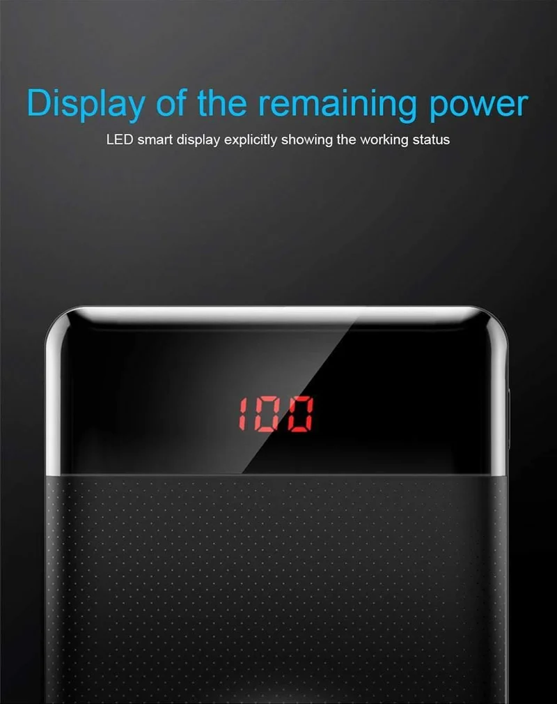 Baseus 10000mAh Power Bank Für Xiaomi Samsung iPhone Huawei Powerbank Tragbare Mini Dual USB Lade Externe Batterie Pack Bank