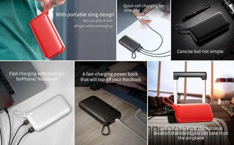 Baseus 20000 mAh Power Bank für iPhone Xs Max XR 8 7 Samsung S9 USB PD Schnellladung + Dual QC3.0 Schnellladegerät Powerbank MacBook
