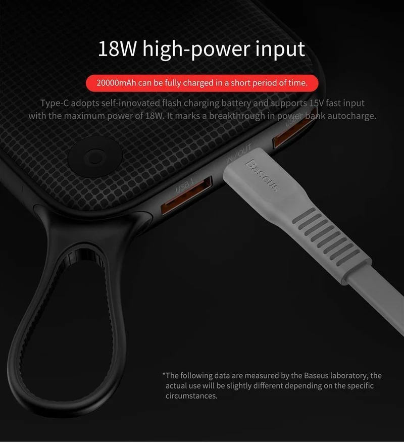 Baseus 20000 mAh Power Bank für iPhone Xs Max XR 8 7 Samsung S9 USB PD Schnellladung + Dual QC3.0 Schnellladegerät Powerbank MacBook