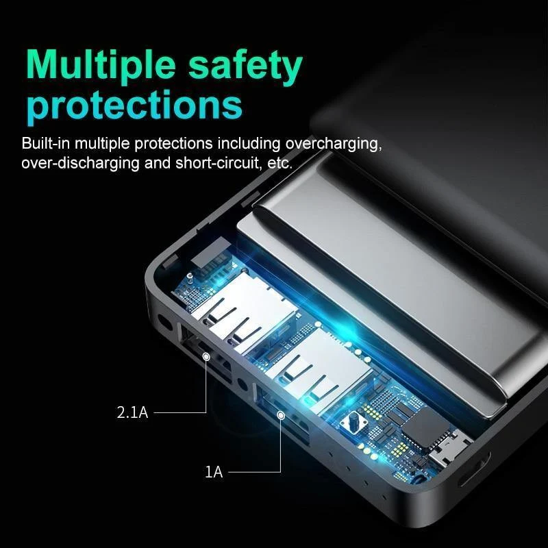 Baseus 10000mAh Power Bank Für iPhone Handy Externer Akku Mini Portable Power Bank Dual USB Charger Powerbank