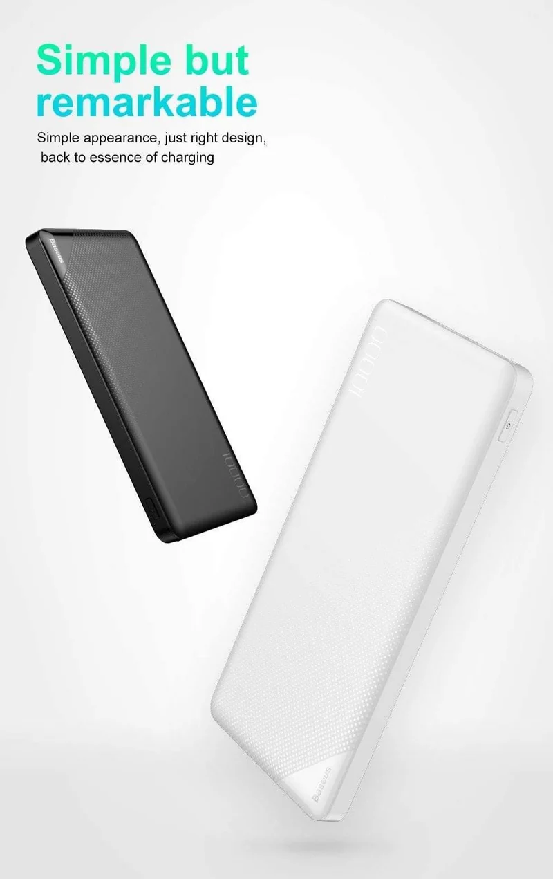 Baseus 10000mAh Power Bank Für iPhone Handy Externer Akku Mini Portable Power Bank Dual USB Charger Powerbank