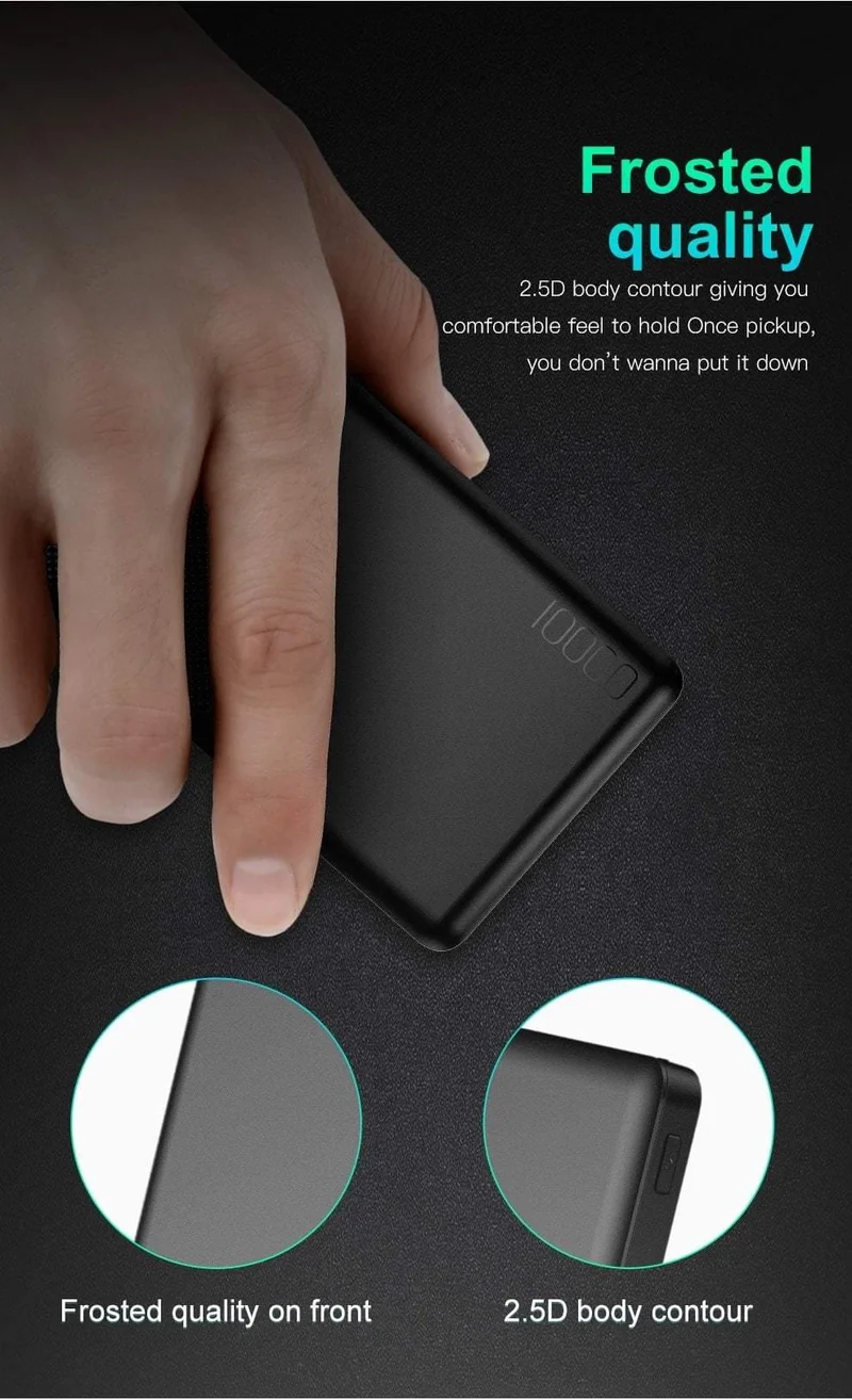 Baseus 10000mAh Power Bank Für iPhone Handy Externer Akku Mini Portable Power Bank Dual USB Charger Powerbank