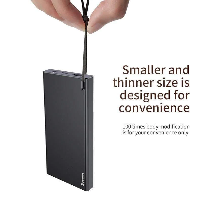 Baseus 10000mAh Power Bank für iPhone Xs Max Samsung Xiaomi Huawei Powerbank Mini Tragbares USB-Ladegerät Externer Akku
