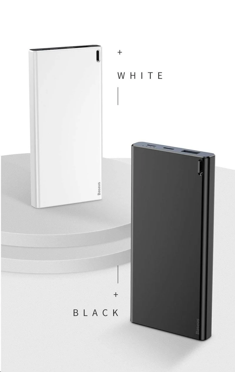 Baseus 10000mAh Power Bank für iPhone Xs Max Samsung Xiaomi Huawei Powerbank Mini Tragbares USB-Ladegerät Externer Akku