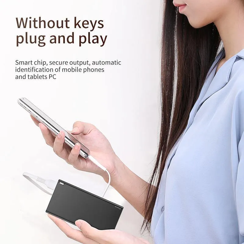 Baseus 10000mAh Power Bank für iPhone Xs Max Samsung Xiaomi Huawei Powerbank Mini Tragbares USB-Ladegerät Externer Akku