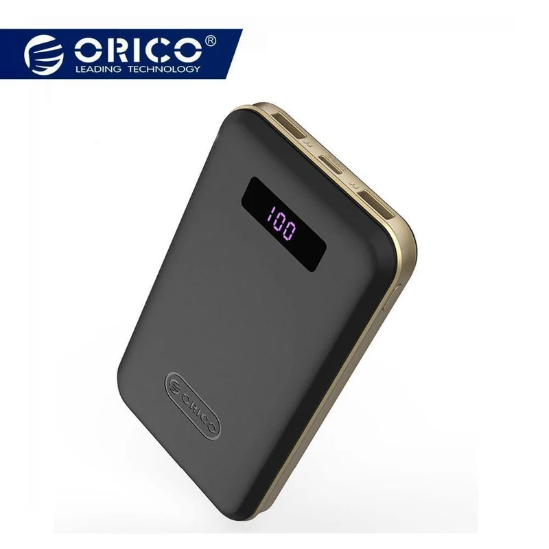 ORICO 12500mAh Typ-c Power Bank LCD Externe Batterie Tragbare Mobile Schnelle Ladegerät Dual USB Powerbank Universal Schwarz