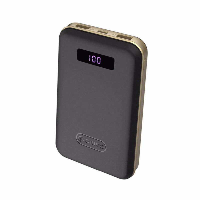 ORICO 12500mAh Typ-c Power Bank LCD Externe Batterie Tragbare Mobile Schnelle Ladegerät Dual USB Powerbank Universal Schwarz