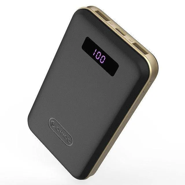 ORICO 12500mAh Typ-c Power Bank LCD Externe Batterie Tragbare Mobile Schnelle Ladegerät Dual USB Powerbank Universal Schwarz
