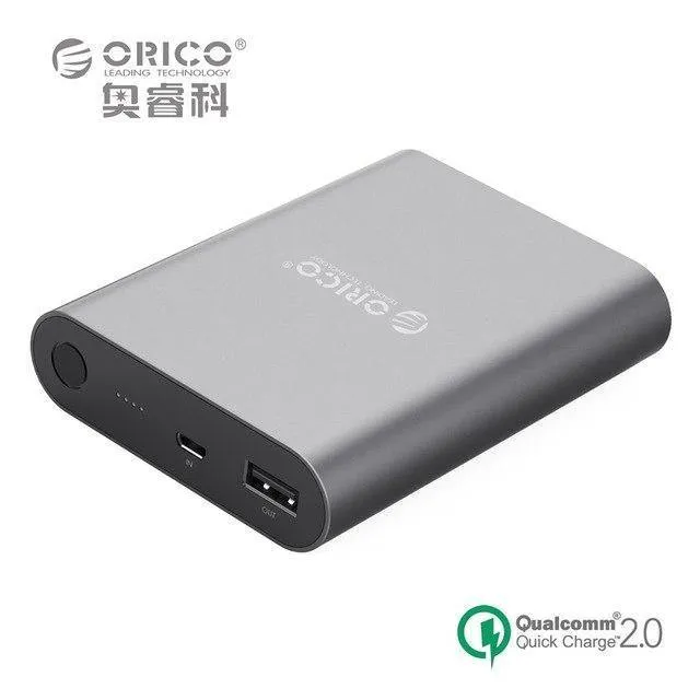 ORICO Q1 QC2.0 Power Bank Aluminium 10400 mAh Schnellladegerät 5V2A / 9V1.8A / 12V1.5A Tragbar und universell