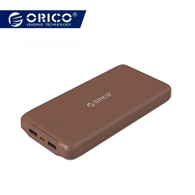 ORICO 20000 mAh Tragbare Power Bank USB 5 V 2.4 A Powerbank Externes Ladegerät für Mobiltelefone Tablet Braun/Weiß/Rosa