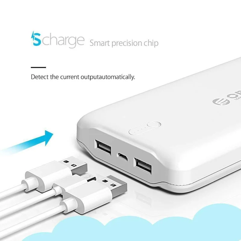 ORICO 20000 mAh Tragbare Power Bank USB 5 V 2.4 A Powerbank Externes Ladegerät für Mobiltelefone Tablet Braun/Weiß/Rosa