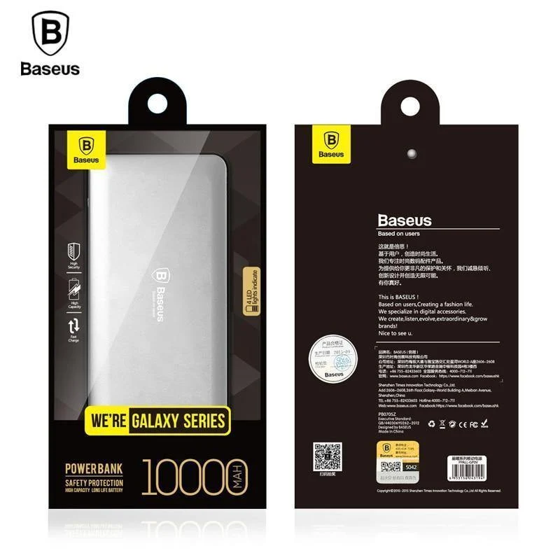Baseus 10000mAh Dual USB Power Bank Tragbares Handy-Ladegerät Externer Akku Für iPhone 7 6s Samsung S8 Huawei Xiaomi