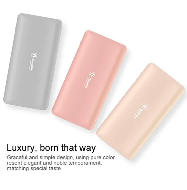 Baseus 10000mAh Dual USB Power Bank Tragbares Handy-Ladegerät Externer Akku Für iPhone 7 6s Samsung S8 Huawei Xiaomi