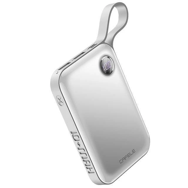 CAFELE 10000 mAh Powerbank, Dual-USB-Ausgang, externer Akku, Mikro- und Typ-C-Eingang, Powerbank, LED-Anzeige, 5 V, 2.1 A