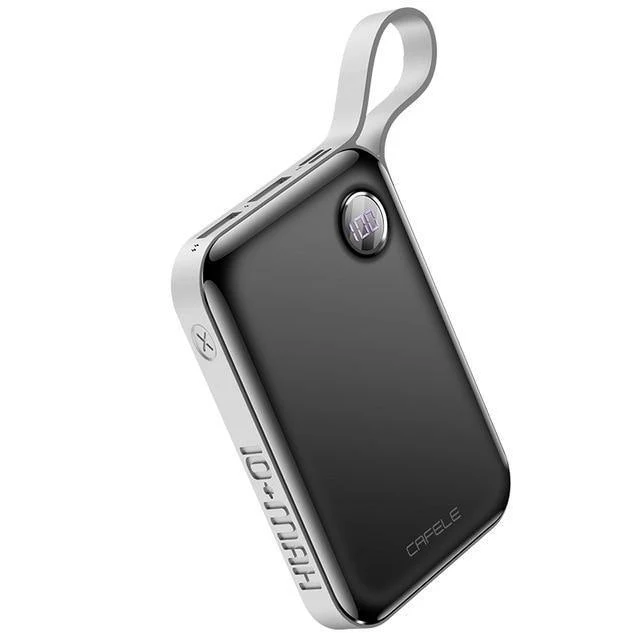 CAFELE 10000 mAh Powerbank, Dual-USB-Ausgang, externer Akku, Mikro- und Typ-C-Eingang, Powerbank, LED-Anzeige, 5 V, 2.1 A