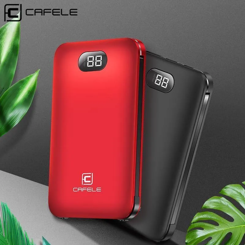 CAFELE 8000 mAh Dual USB Power Bank Eingebauter Ausgang Externer Akku Aufladen Für iPhone Samsung Huawei Xiaomi LED Display