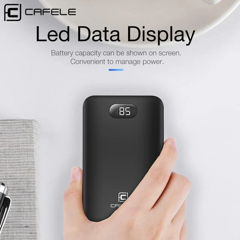 CAFELE 8000 mAh Dual USB Power Bank Eingebauter Ausgang Externer Akku Aufladen Für iPhone Samsung Huawei Xiaomi LED Display