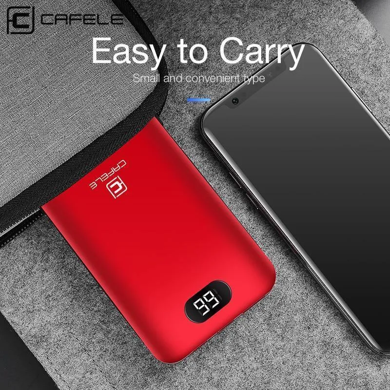 CAFELE 8000 mAh Dual USB Power Bank Eingebauter Ausgang Externer Akku Aufladen Für iPhone Samsung Huawei Xiaomi LED Display
