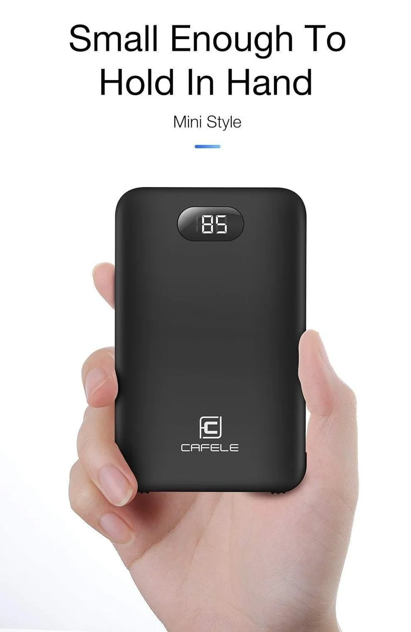 CAFELE 8000 mAh Dual USB Power Bank Eingebauter Ausgang Externer Akku Aufladen Für iPhone Samsung Huawei Xiaomi LED Display