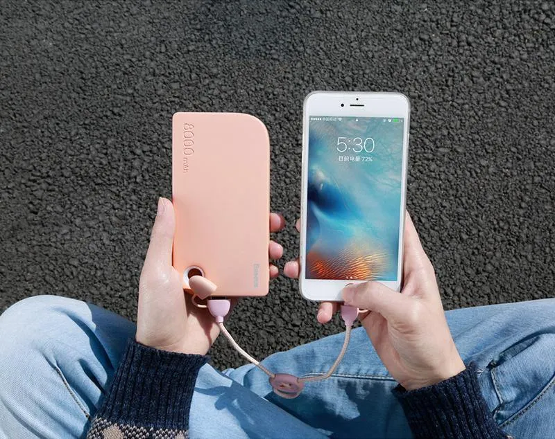 Baseus 8000 mAh Power Bank Dual USB Ausgang schnelle Ladung Tragbare Externe Batterie Aufladen Für iphone X 7 samsung S9 huawei xiaomi