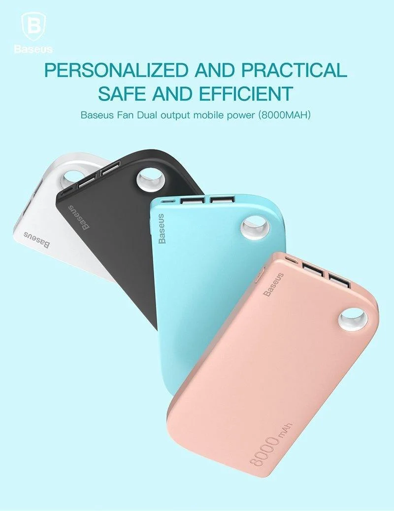Baseus 8000 mAh Power Bank Dual USB Ausgang schnelle Ladung Tragbare Externe Batterie Aufladen Für iphone X 7 samsung S9 huawei xiaomi