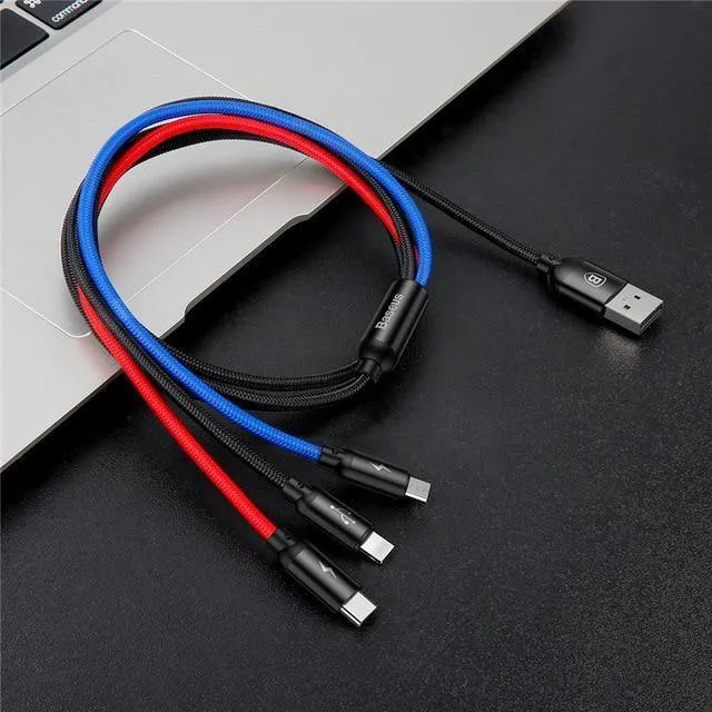 Baseus 3 in 1 USB Kabel für Handy Micro USB Typ C Ladekabel für iPhone Ladekabel Micro USB Ladekabel