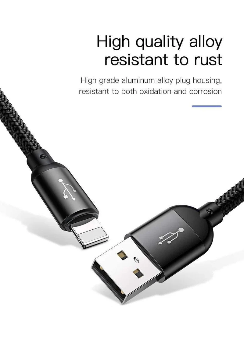 Baseus 3 in 1 USB Kabel für Handy Micro USB Typ C Ladekabel für iPhone Ladekabel Micro USB Ladekabel