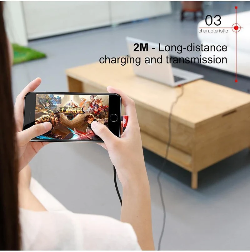 Baseus 90-Grad-USB-Kabel für iPhone 5 6 6S 7 8 Schnellladekabel für iPad USB-Ladekabel L-Typ-Handy-Datenkabel