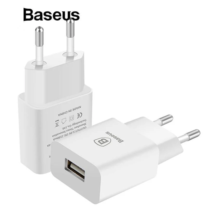 Baseus USB-Ladegerät für Mobiltelefone EU-Ladegerätstecker Reise-Wandladegerät-Adapter für iPhone iPad Samsung Xiaomi Telefonladegerät