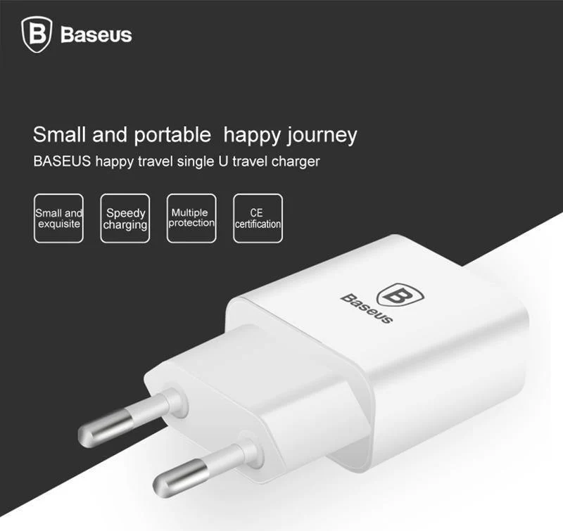 Baseus USB-Ladegerät für Mobiltelefone EU-Ladegerätstecker Reise-Wandladegerät-Adapter für iPhone iPad Samsung Xiaomi Telefonladegerät