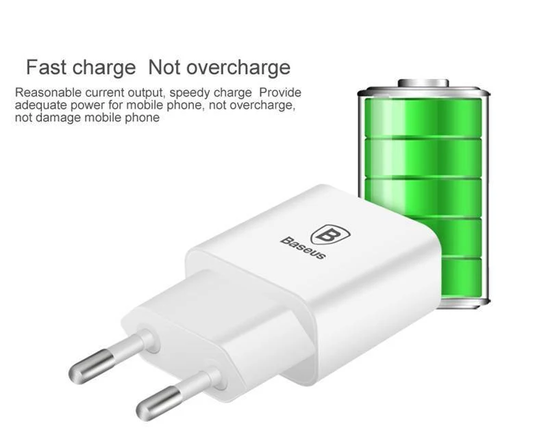Baseus USB-Ladegerät für Mobiltelefone EU-Ladegerätstecker Reise-Wandladegerät-Adapter für iPhone iPad Samsung Xiaomi Telefonladegerät