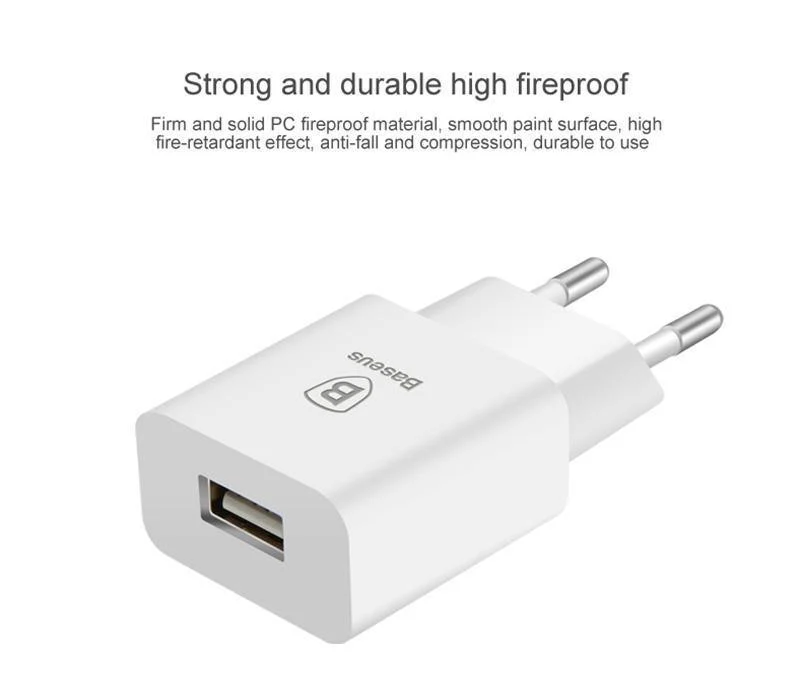 Baseus USB-Ladegerät für Mobiltelefone EU-Ladegerätstecker Reise-Wandladegerät-Adapter für iPhone iPad Samsung Xiaomi Telefonladegerät