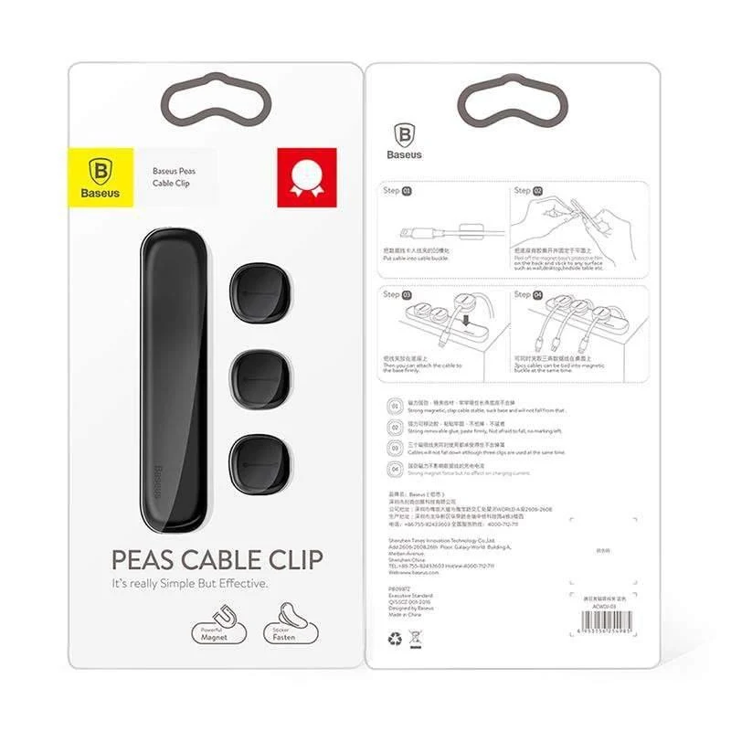 Baseus Magnetkabelklemme für Handy USB Datenkabel Organizer für USB-Ladegerät Kabel Magnethalter Desktop Kabelaufwicklung