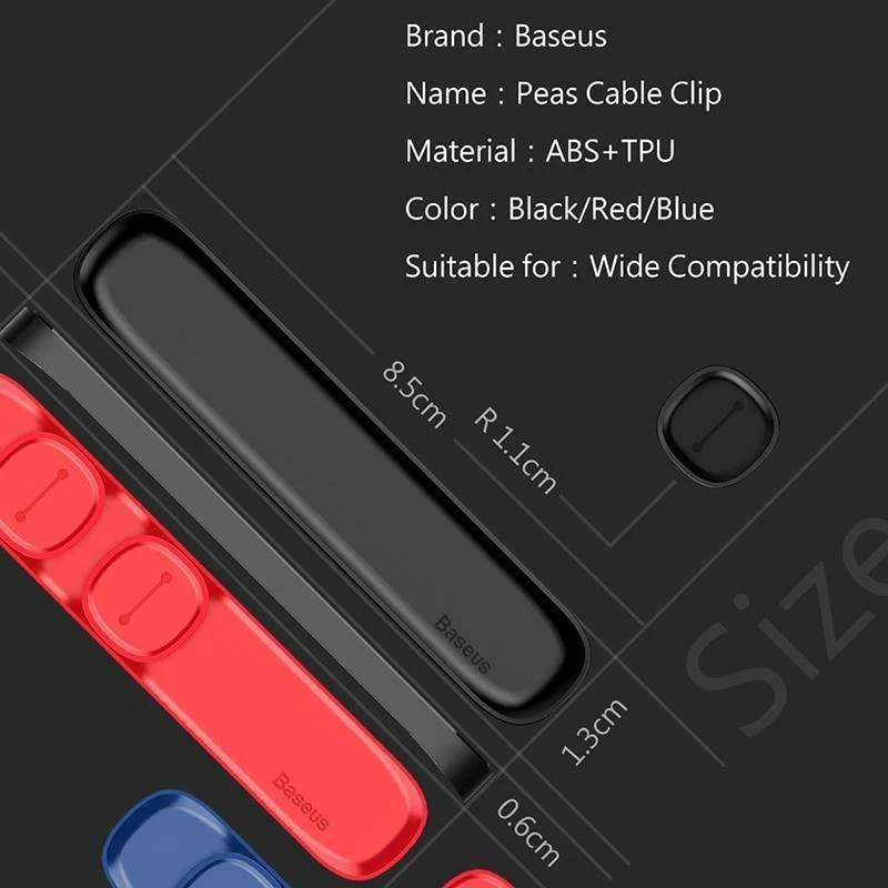 Baseus Magnetkabelklemme für Handy USB Datenkabel Organizer für USB-Ladegerät Kabel Magnethalter Desktop Kabelaufwicklung