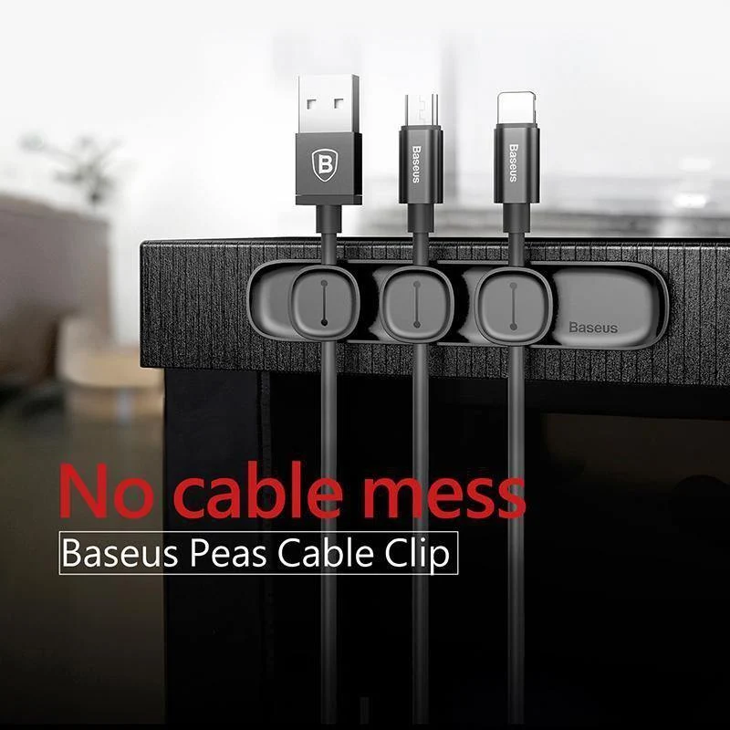 Baseus Magnetkabelklemme für Handy USB Datenkabel Organizer für USB-Ladegerät Kabel Magnethalter Desktop Kabelaufwicklung