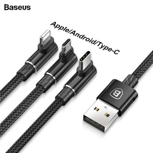 Baseus 3-in-1-Micro-USB-Typ-C-Kabel für USB-C-Handy, Typ-C-Kabel für Samsung Galaxy S9, S8 Plus, Ladekabel für iPhone