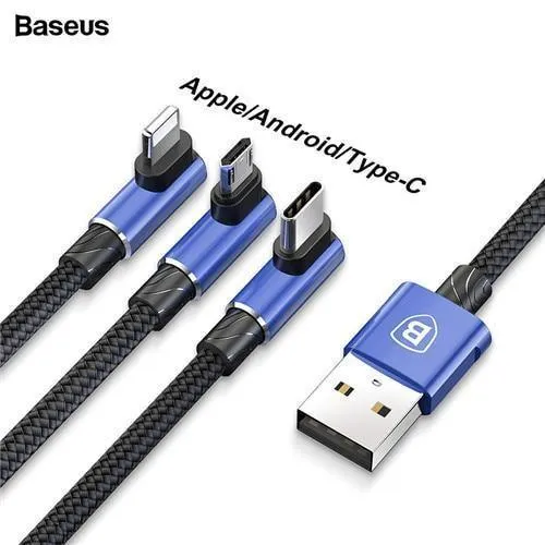 Baseus 3-in-1-Micro-USB-Typ-C-Kabel für USB-C-Handy, Typ-C-Kabel für Samsung Galaxy S9, S8 Plus, Ladekabel für iPhone