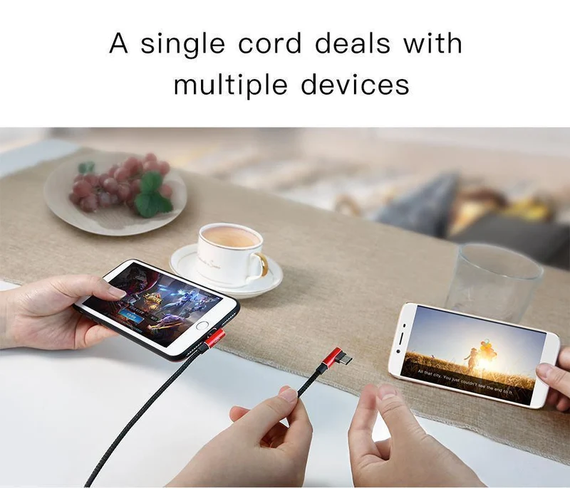 Baseus 3-in-1-Micro-USB-Typ-C-Kabel für USB-C-Handy, Typ-C-Kabel für Samsung Galaxy S9, S8 Plus, Ladekabel für iPhone