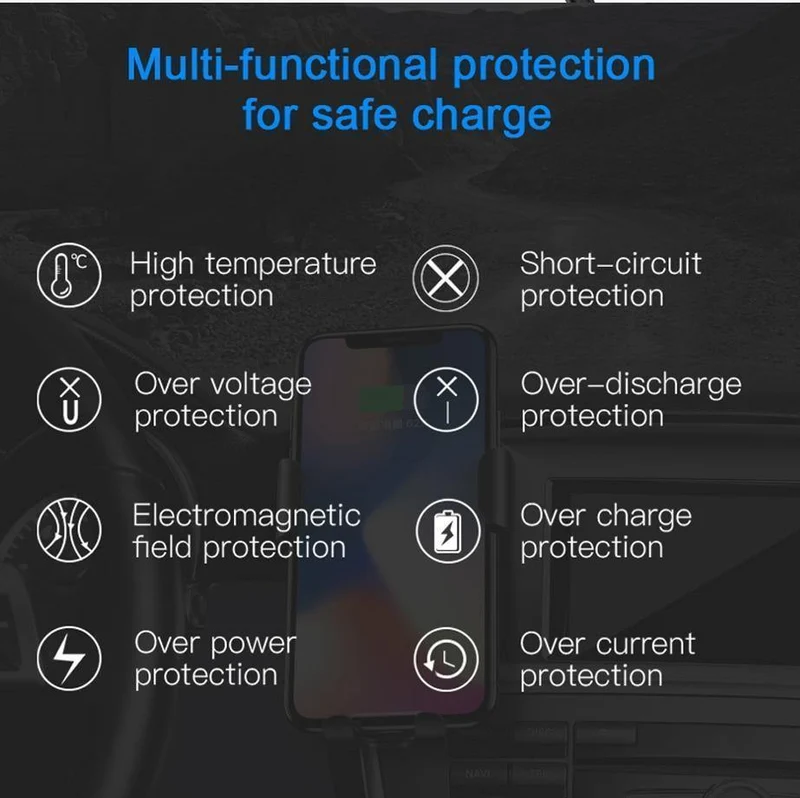 Baseus Qi Auto-Wireless-Ladegerät für iPhone 8 X XS Max XR Samsung Handy-Ladegerät 10W schnelles kabelloses Auto-Ladehalterung